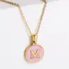 Wholesale PVD Coated 18K Gold Plated Letter 304 Stainless Steel Fashion Waterproof Non Tarnish 304 Stainless Steel Pendant Necklace