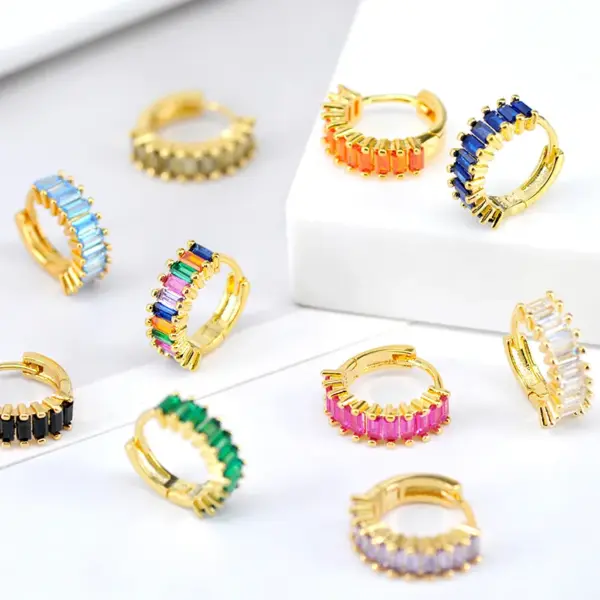 oly-5960d8de2085d192751c0a0775a36ef6 Wholesale Fashion Geometric Plating Copper Artificial Gemstones Earrings
