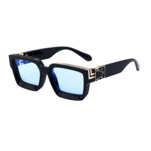 C10 bright black frame gold sky blue film