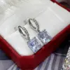 Wholesale Fashion Square Copper Inlay Zircon Drop Earrings 1 Pair