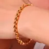 Wholesale 304 Stainless Steel Solid Color PVD Coated Stone-Free 18K Gold Plated Real Gold Plated Basic Simple Style Classic Style Waterproof Non Tarnish Plating Gold Silver Bracelets