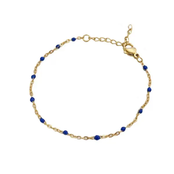 Wholesale Simple Style Solid Color Stainless Steel Chain Bracelets