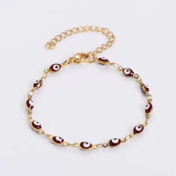 Wholesale PVD Coated 18K Gold Plated Eye 304 Stainless Steel Ethnic Style Waterproof Non Tarnish 304 Stainless Steel Bracelets