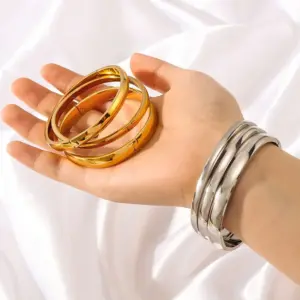 Wholesale IG Style Simple Style Geometric 304 Stainless Steel Bangle In Bulk