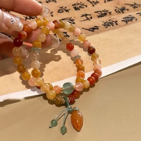 Orange branch double layer bracelet