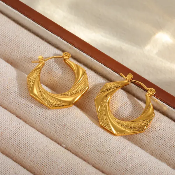 Wholesale 1 Pair Basic Simple Style Irregular Geometric Plating 304 Stainless Steel 18K Gold Plated Earrings