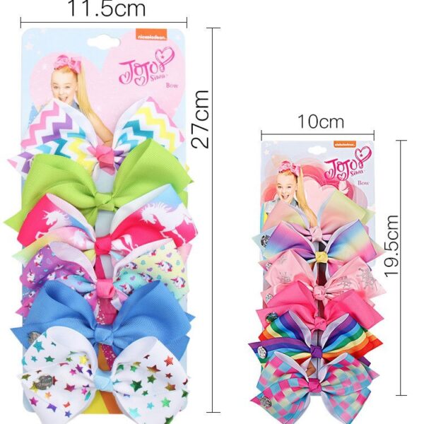 Wholesale 5-inch jojo bow hairpin set 6-color one-card children's hairpin headdress