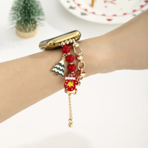 Wholesale Cartoon Clock Christmas Bracelet