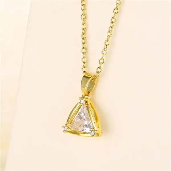 Wholesale Stainless Steel Titanium Steel 18K Gold Plated Fashion Plating Inlay Heart Shape Flower Bow Knot Zircon Pendant Necklace