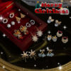Wholesale Medieval Christmas Series Zircon Bell Bow Earrings
