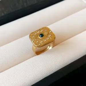 161# Ring-Gold-绿色(钛钢)