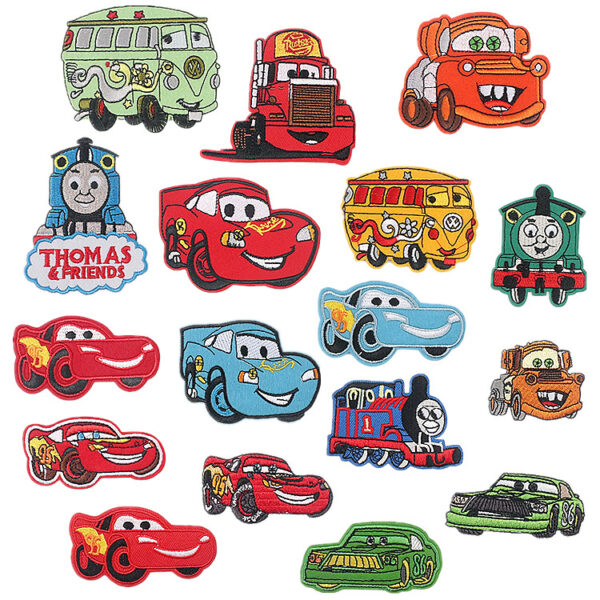 oly-599e01ed9c039c690c9eefa8c31532a0 Wholesale Xiaotian car story embroidery cloth stickers cartoon character racing car embroidery patch stickers ironing computer embroidery