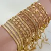 Vacuum Plating 18K Gold Plated Chains Print 304 Stainless Steel Elegant Basic 304 Stainless Steel Lobster Trier Clasp Closure Bracelets