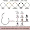 1 Piece 316L Stainless Steel Zircon Nose Rings & Studs Round Waterproof Non Tarnish Surgical Steel Nose Ring Unisex