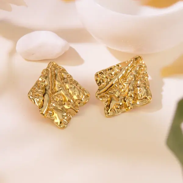 Wholesale 1 Pair Elegant French Style Sweet Geometric Flower 304 Stainless Steel Imitation Gold Electroplating Ear Studs