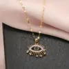 Wholesale PVD Coated 18K Gold Plated Eye Stainless Steel Vintage Style Waterproof Non Tarnish 304 Stainless Steel Pendant Necklace