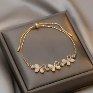 7# Bracelet--Golden Butterfly (Real Gold Plating)
