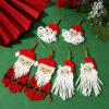 Wholesale Braided Santa Claus Head Earrings with White High-end Tassels