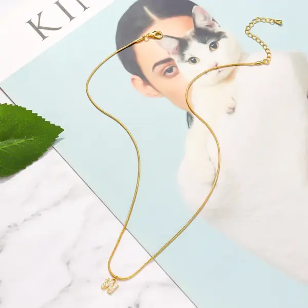 Wholesale Jewelry Fashion Letter Copper Diamond Snake Chain Necklace
