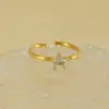 PVD Coated 18K Gold Plated Star Stainless Steel Simple Style Korean Style Waterproof Non Tarnish Open Rings