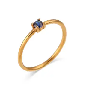 Gold / No. 6 / September Blue Pointed Sapphire