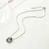 1 Piece Casual Circle Stainless Steel Titanium Steel Polishing Plating Inlay Diamond Pendant Necklace
