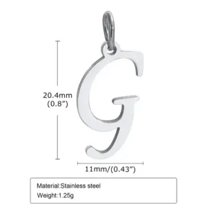 Steel Color (Single Pendant without Chain) / Letter G