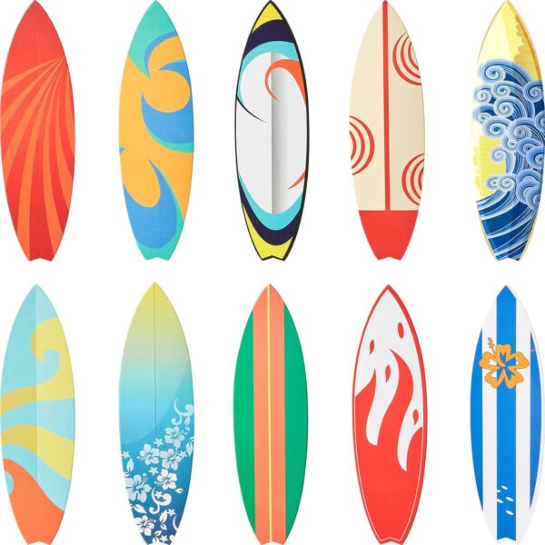 Wholesale Summer Surfboard Beach Sign Hollow Paper Wall Decoration Hawaiian Party Supplies Tropical Bar Sign Pendant