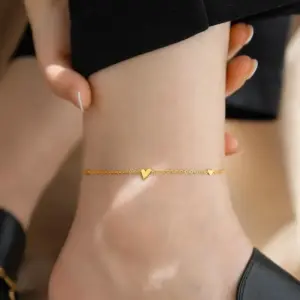 Yxf051 Three Love Anklets / Gold