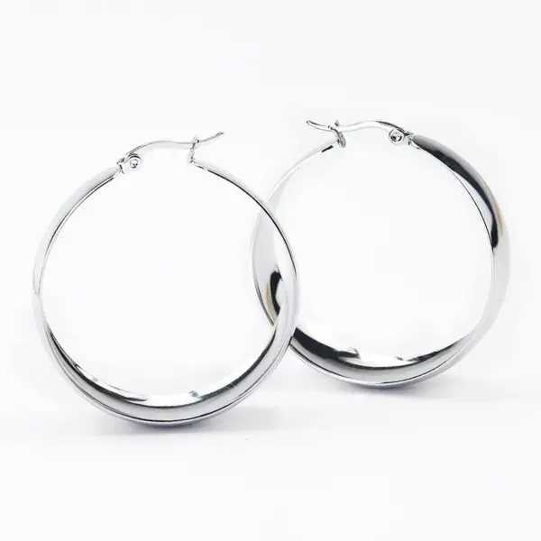 Wholesale 1 Pair Simple Style Commute Geometric Plating Titanium Steel Earrings