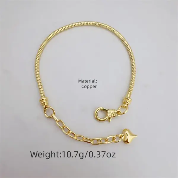 Wholesale 18K Gold Plated Copper Electroplated Zircon Bee Simple Style Handmade Chain Bracelets For Women's
