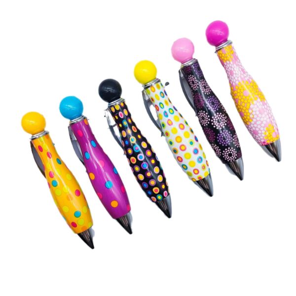 Wholesale Multicolor Bowling Ballpoint Pen Cute Spot Print Flower Film Chubby Pen