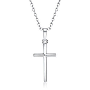 White K cross necklace