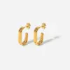 Wholesale Fashion Geometric Plating 304 Stainless Steel No Inlaid PVD Coated Earrings