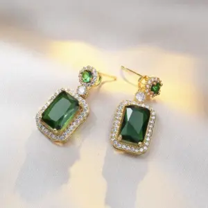E015 Emerald Earrings
