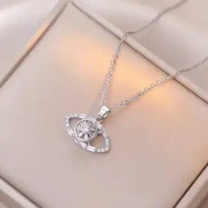 X1038 Steel Color Devil's Eye Necklace