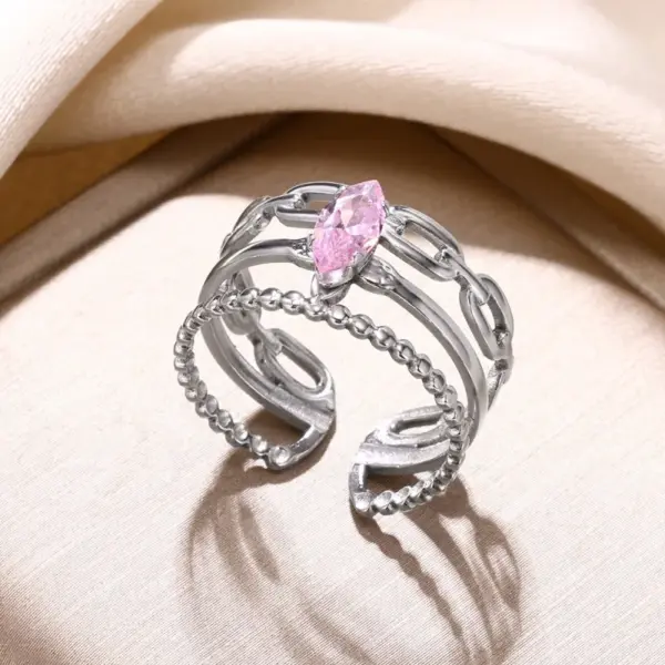 PVD Coated Real Gold Plated 18K Gold Solid Color 304 Stainless Steel Simple Style Shiny Waterproof Non Tarnish Open Rings