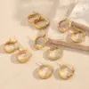 Wholesale Popular DIY Jewelry 201 Stainless Steel Water Plating Pattern Hoop Earrings Round Design Polished Finish