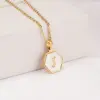 Wholesale Jewelry Fashion Hexagon 304 Stainless Steel Shell 18K Gold Plated Plating Stainless Steel Necklaces