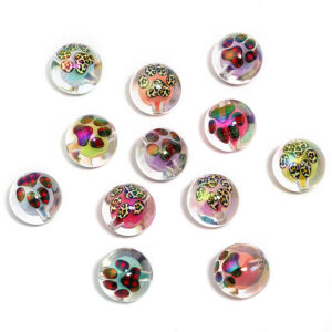 Beaded designs within beads (random mixed colors and designs) / 16mm