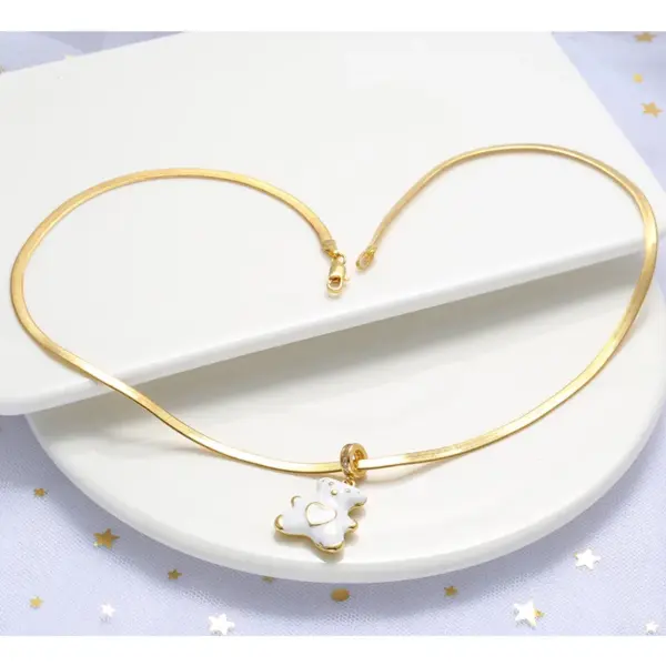 Wholesale Fashion Solid Color Stainless Steel Necklace Stainless Steel Necklaces