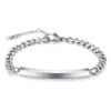 Wholesale Hip Hop Style Rectangle Stitching Chain Titanium Steel Id Bracelet