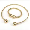 Wholesale Streetwear Round Copper Plating 18k Gold Plated Bracelets Necklace