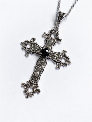 oly-59fc7838fe1522c8738f731ae411144b Wholesale Large Cross Pendant Jewelry Necklace Silver Tone Gothic Jewelry Fashion Charm Statement Women Gift