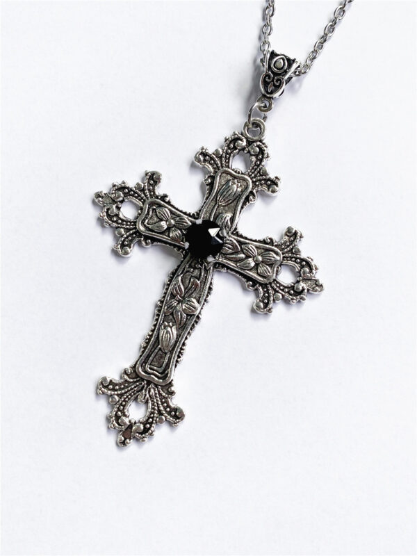 Wholesale Large Cross Pendant Jewelry Necklace Silver Tone Gothic Jewelry Fashion Charm Statement Women Gift