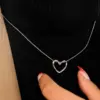 Wholesale PVD Coated Heart Shape 304 Stainless Steel Simple Style Shiny Waterproof Non Tarnish 304 Stainless Steel Pendant Necklace