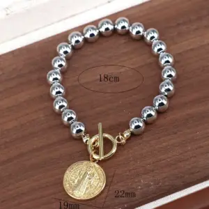 Wholesale Copper Beaded Plating Round Virgin Mary Bracelets