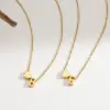Wholesale Stainless Steel 18K Gold Plated Heart Letter Pendants Necklace Women's Casual Cute Style Jewelry All Seasons Versatile Accessory