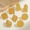 Wholesale Geometric Stripe Water Plated 304 Stainless Steel No Inlay Material Hammered Stud Earrings Female Vintage Plated Imitation Gold