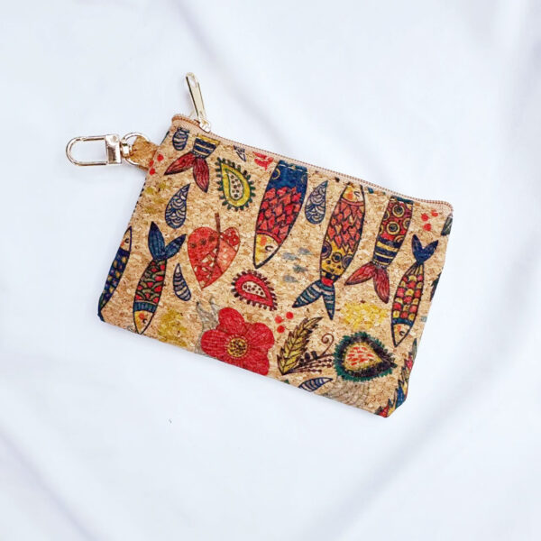 Wholesale High Quality Square Cork Coin Purse Card Case Key Case Data Cable Storage Bag